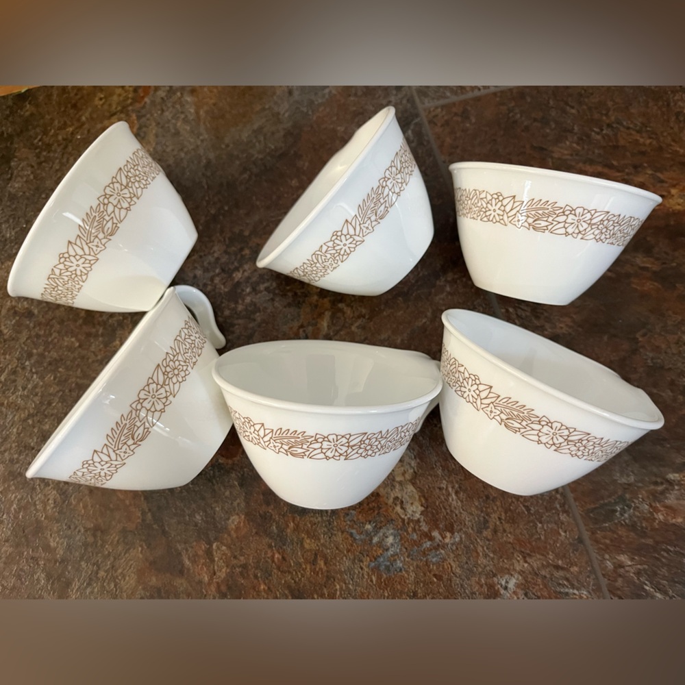 A set of 6 Vintage Corelle Woodland brown hook handle coffee tea cups Corning. - Picture 5 of 10